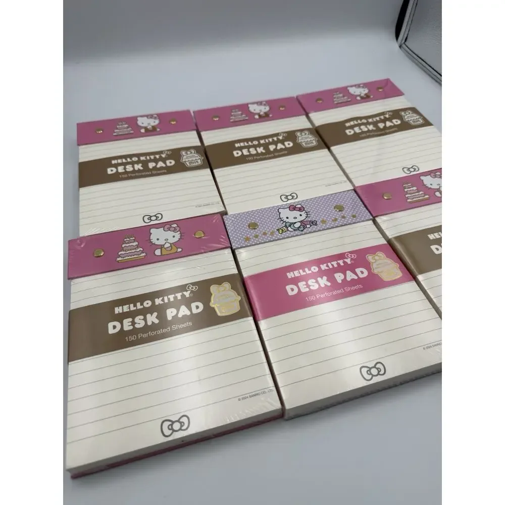Sanrio Hello Kitty Desk Pad Notepad Set - 150 Perforated Sheets Each (Lot of 6)